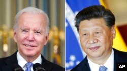 Foto menunjukkan presiden AS Joe Biden dalam sebuah kesempatan di Washington, pada 6 November 2021, dan presiden China Xi Jinping dalam sebuah acara di Brasília, Brazil, pada 13 November 2019. (Foto: AP/Alex Brandon)