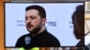 A screen displays Ukraine's President Volodymyr Zelenskyy as he speaks during the Munich Security Conference in Munich, Germany, Feb. 15, 2025.