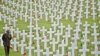 A man walks through the American Military Cemetery in Falciani during a ceremony marking the US Memorial Day, on the outskirts of Florence, Italy, 30 May 2016.