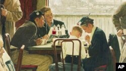 Karya pelukis populer Amerika Norman Rockwell "Saying Grace (Mengucapkan Doa)" terjual di badan lelang Sotheby's di New York seharga US$46 million (4/12).