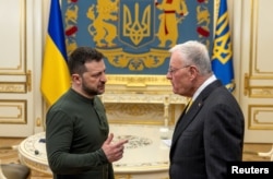 Ukrainian President Volodymyr Zelenskyy meets U.S. Special Envoy to Ukraine and Russia Keith Kellogg in Kyiv, Ukraine, Feb. 20, 2025.