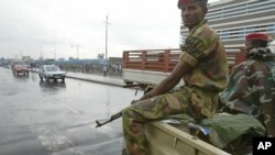 FILE - Members of the Ethiopian army on the streets of Addis Ababa.