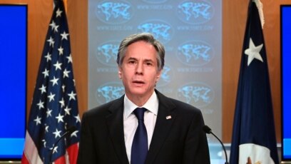 Ngoại trưởng Mỹ Antony Blinken công bố phúc trình về tình hình nhân quyền trên thế giới trong năm 2020 tại Bộ Ngoại giao ngày 30/3/2021.