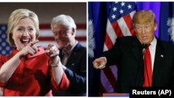 힐러리 클린턴(왼쪽) 민주당 대통령 후보와 도널드 트럼프 공화당 후보.