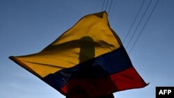 Un manifestante ondea una bandera nacional colombiana durante una protesta contra la brutalidad policial en Cali, Colombia, el 21 de septiembre de 2020.