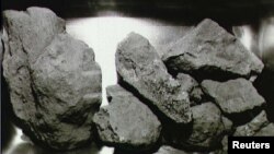 Lunar rocks brought back by Apollo 11 astronauts. 