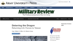 美国陆军最新一期“军事评论双月刊”的一篇文章建议美军重返台湾