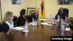 FILE: Nelson Chamisa holding meeting with a Carter Center pre-election observer team in Harare.