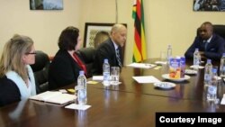 Nelson Chamisa holding meeting with Carter Center pre-election observer team in Harare. (Courtesy Image)