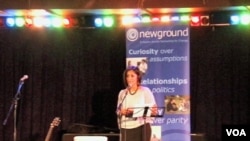 A speaker at a NewGround event