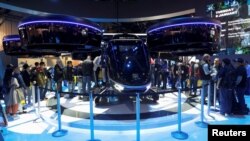 The Bell Nexus, a vertical take-off and landing (VTOL) aircraft is displayed during the 2019 CES in Las Vegas, Nevada, U.S. January 8, 2019. 