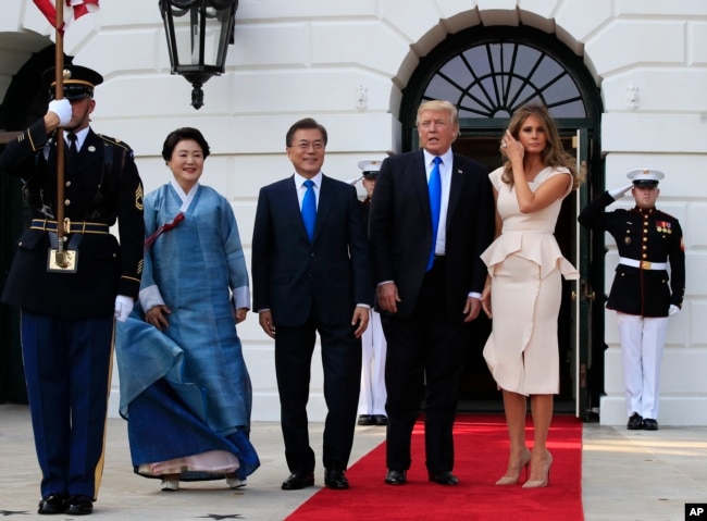 استقبال رسمی کاخ سفید از رئیس جمهوری کره جنوبی