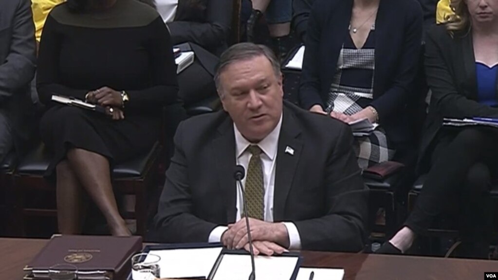 El secretario de Estado, Mike Pompeo, apostó el miércoles 27 de marzo de 2019 por el plan del presidente Donald Trump respecto a recortes del presupuesto en materia de ayuda extranjera y diplomacia.