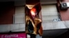 Melted traffic lights are seen after clashes of separatist demonstrators in Barcelona, Spain.