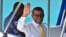 FILE - Maldives former president Mohamed Nasheed as he is taken back to Dhoonidhoo prison after a court dismissed his appeal against his arrest in Male, March 2015.
