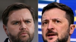 Kombinasi foto yang menunjukkan Wakil Presiden AS JD Vance dan Presiden Ukraina Volodymyr Zelenskyy. (Foto: AFP/Rebecca Droke dan John Thys)