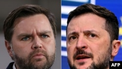 Kombinasi foto yang menunjukkan Wakil Presiden AS JD Vance dan Presiden Ukraina Volodymyr Zelenskyy. (Foto: AFP/Rebecca Droke dan John Thys)