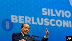 Mantan Perdana Menteri Italia Silvio Berlusconi, di Zagreb, Kroasia, 21 November 2019. (Foto: dok).