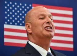 FILE - Gordon Sondland, the U.S. Ambassador to the European Union, addresses the media during a press conference at the U.S. Embassy to Romania in Bucharest, Sept. 5, 2019.