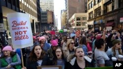 Протесты женщин в Чикаго, США. 21 января 2017 г.