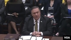 El secretario de Estado, Mike Pompeo, apostó el miércoles 27 de marzo de 2019 por el plan del presidente Donald Trump respecto a recortes del presupuesto en materia de ayuda extranjera y diplomacia.