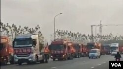 中国多地发生卡车司机罢工