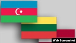Azərbaycan, Latviya və Litvanın bayraqları 