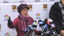 紐約市議會議員陳倩雯對媒體講話。(2020年2月12日)