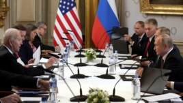 Switzerland, Geneva, Russian President Vladimir Putin and U.S. President Joe Biden attend a meeting at Villa La Grange