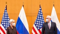 Венди Шерман и Сергей Рябков на встрече в Женеве.