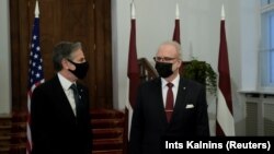 ABD Dışişleri Bakanı Antony Blinken ve Letonya Devlet Başkanı Egils Levits 