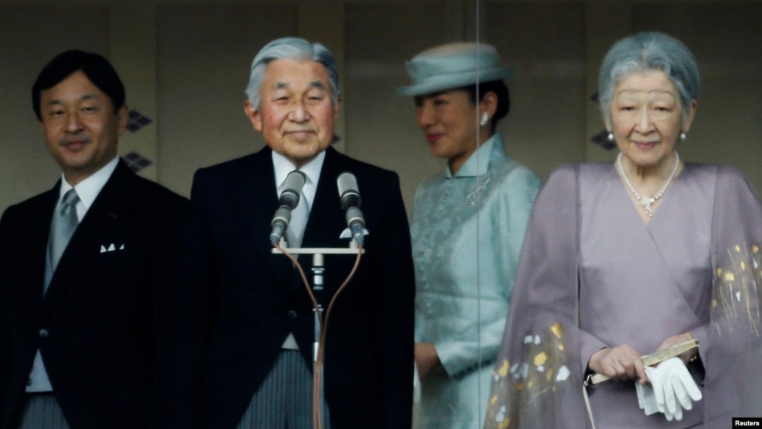 Dari kiri ke kanan: Putra Mahkota Jepang Pangeran Naruhito, Kaisar Akihito, Putri Masako dan Permaisuri Michiko. (Foto: Dok)