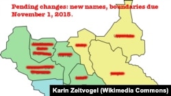 The troika -- the United States, Norway and the United Kingdom -- and the European Union issue separate statements condemning President Salva Kiir's decision to redraw South Sudan's internal borders by replacing the current 10 states with 28 new ones. 