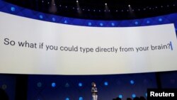 Regina Dugan, vice president of engineering of Building 8 at Facebook, speaks on stage during the second day of the annual Facebook F8 developers conference in San Jose, California, April 19, 2017.