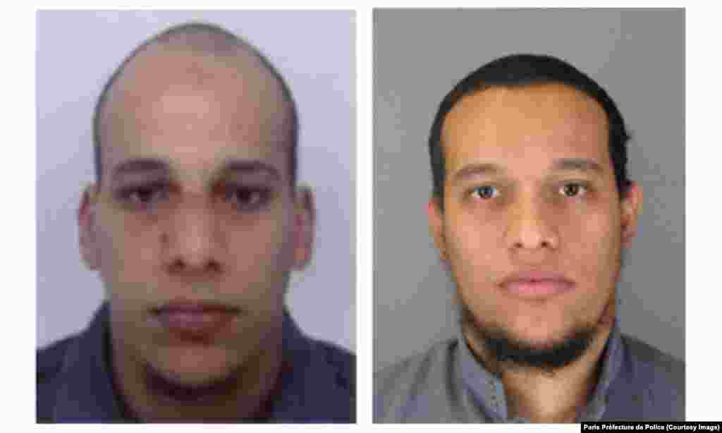 Chérif Kouachi, left, and Said Kouachi, right, are seen in images released by the Paris Préfecture de Police.
