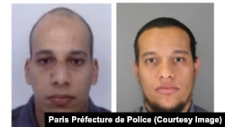 Chérif Kouachi, left, and Said Kouachi appear in images released by the Paris Préfecture de Police.