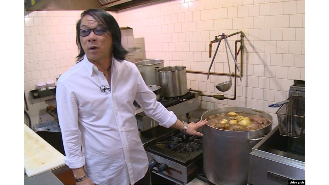 Nguy Vu, the owner of the Kobe House restaurant in Falls Church, Virginia, said it takes about 12 hours to make the soup. When it is almost done, he adds a carefully chosen collection of special spices to the bubbling cauldron.