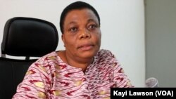 Latré-Kayi Lawson-Hogban, candidate au poste de membre chargé du football féminin à Lomé, le 5 mars 2021. 