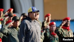 Le président vénézuélien Nicolas Maduro lors d'une cérémonie en mémoire de son prédécesseur, feu Hugo Chavez, à Maracay, le 4 février 2019.