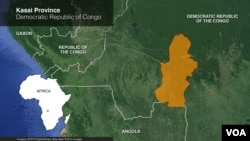 Map of Kasai Province, Democratic Republic of Congo