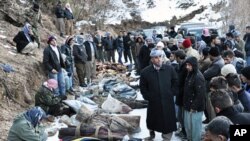 Termên Kurdên ku di encama êrîşên esmanî yên firokên Tirk de hatine kuştin, li nêzîkî gundê Ortasu ya bajarokê Uludere, li Şirnêxê.