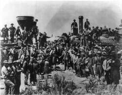 The completion of the Transcontinental Railroad, 1869.