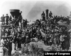 The completion of the Transcontinental Railroad, 1869.