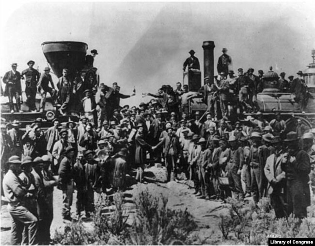 The completion of the Transcontinental Railroad, 1869.