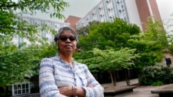 Hattie Whitehead Thomas poses for a portrait on the campus of the University of Georgia in Athens, Ga., on Thursday, May 6, 2021, where a Black neighborhood was razed in the 1960's to make room for dorms. (AP Photo/John Bazemore)