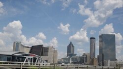 StateFarm Arena is seen near an empty street where the men's NCAA Final Four NCAA college basketball championship game was to be played on Monday, April 6, 2020, in Atlanta.