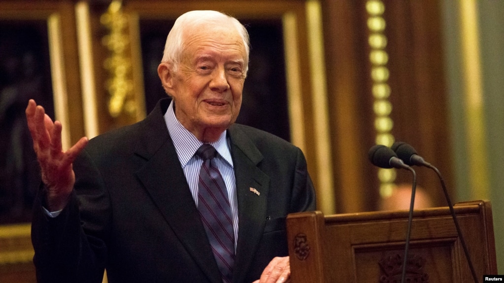 El expresidente Jimmy Carter en un evento en Londres, frebrero de 2016. Reuters.