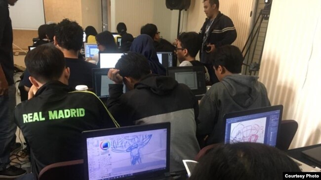Peserta pelatihan animasi berlatih di Cimahi yang bertekad jadi kota animasi kelas dunia. (Foto: Courtesy of Cimahi Creative Association)
