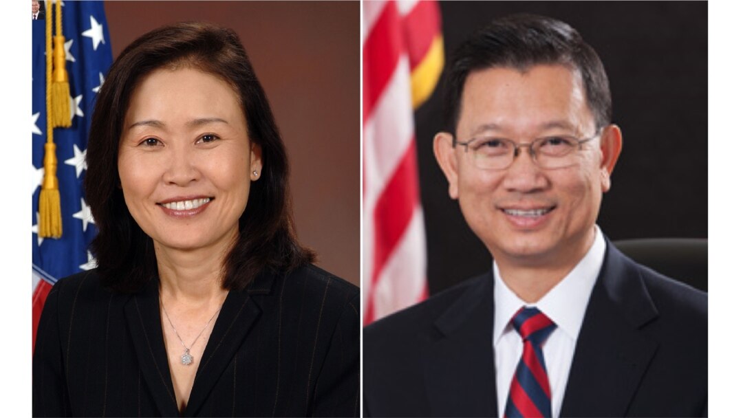 Bà Michelle Steel, Chủ tịch Hội đồng Giám sát và ông Andrew Đỗ, Phó Chủ tịch Hội đồng Giám sát quận Cam. Photo OCgov.com