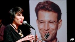FILE - Musician Meesha Shafi performs at a tribute concert to slain journalist Daniel Pearl in Islamabad, Pakistan, Oct. 9, 2010. 